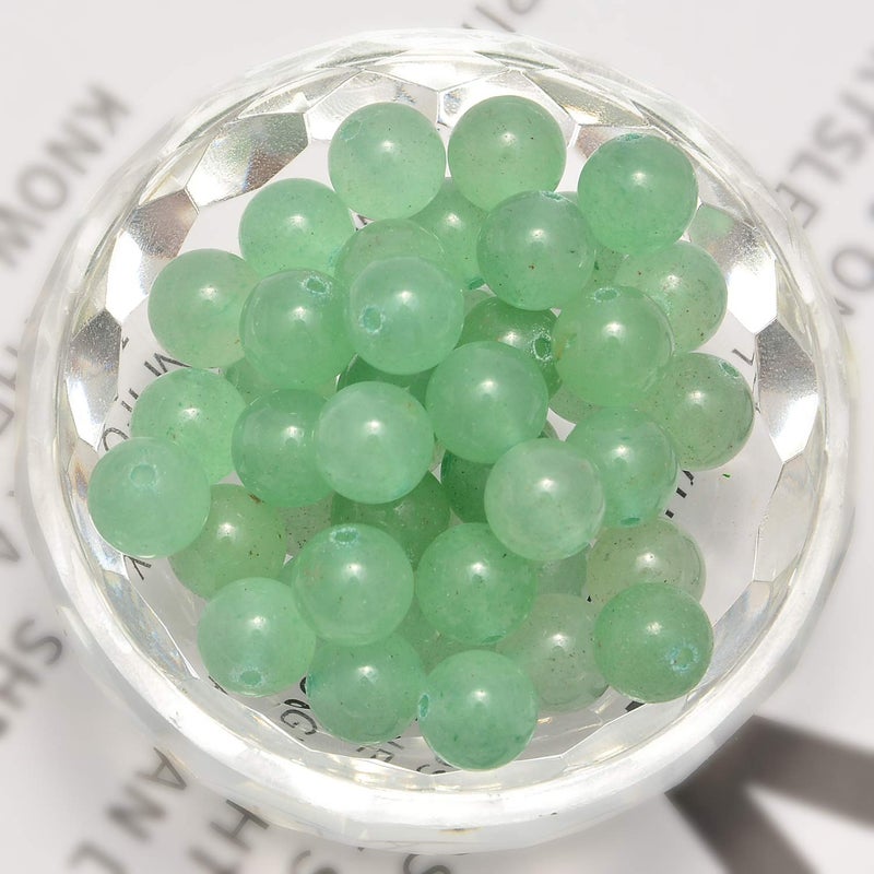 NCB 200pcs 8mm Green Aventurine Loose Beads for Jewelry Making, Natural Semi Precious Beads Round Smooth Gemstones Spacer Beads Charms for Necklaces Bracelets (Green Aventurine, 8mm 200Beads) - Image 2